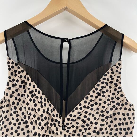 BCBGeneration Dress Chai Combo Polka Dot Dots Mesh Mini Black & Creme Size 6 - Picture 5 of 15